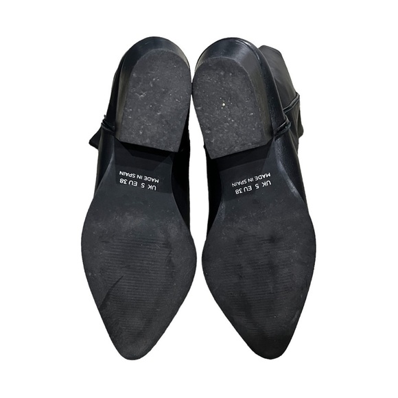 DEPP Black Pointed Toe Block Heel Cowboy Boots Size 38 Women's - Picture 10 of 10